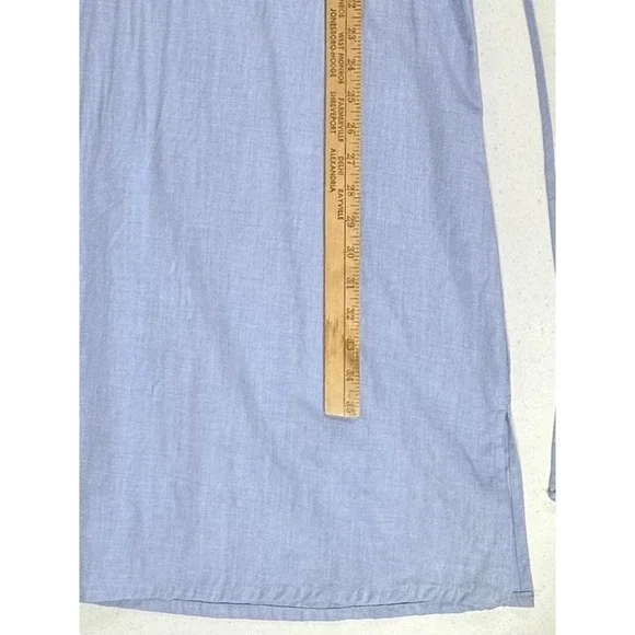 Dakini Sleeveless Shift Dress Small Light Blue Lyocell Linen Blend USA Tie Back - Picture 7 of 8